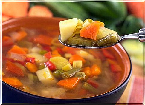 Someone has made a healthy vegetable soup