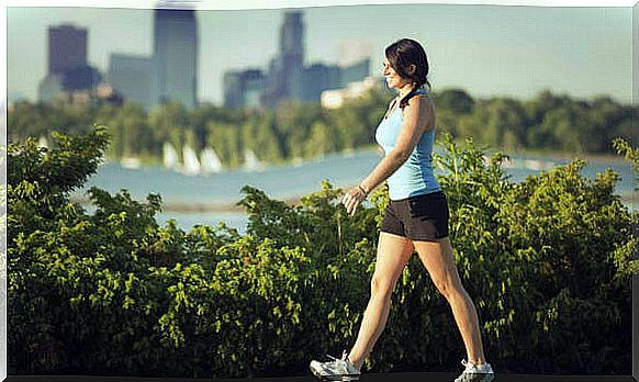 Woman going for a walk