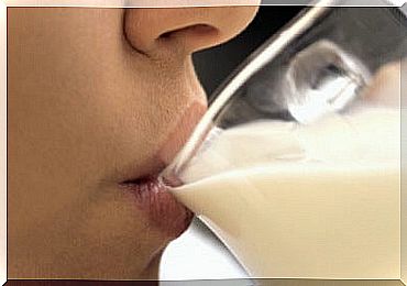 Woman drinking milk