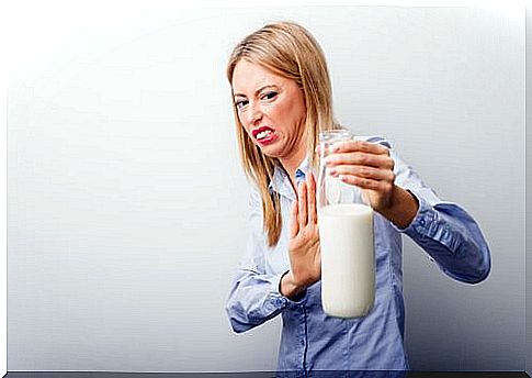 Woman with lactose intolerance