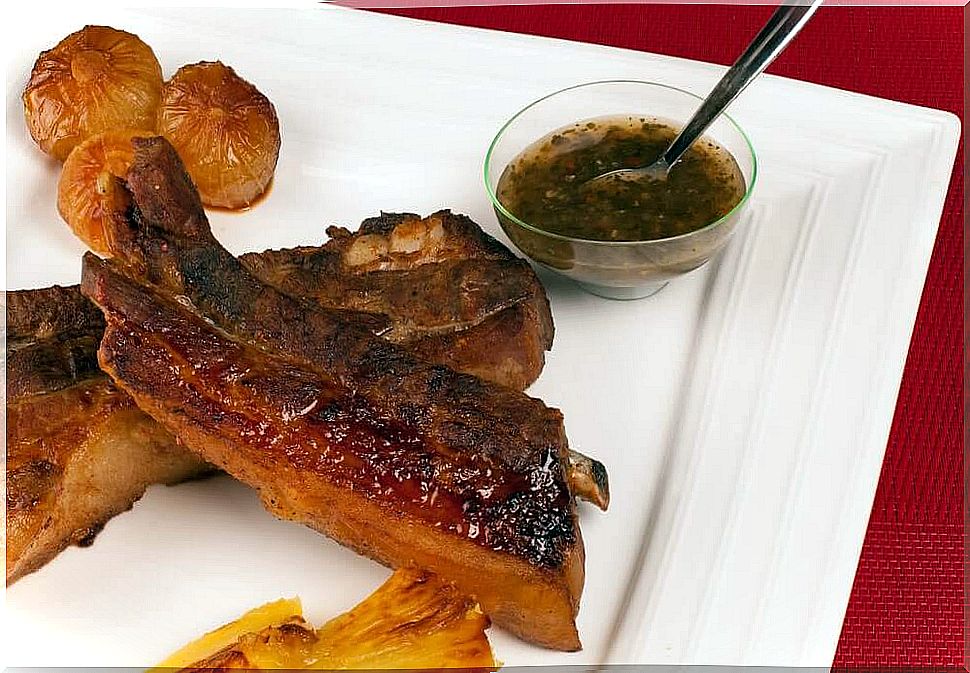 Spare ribs with pineapple