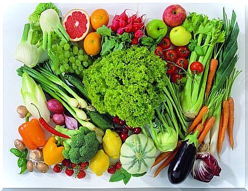 Raw fruits and vegetables