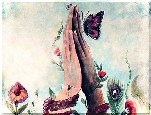 Hands and butterflies